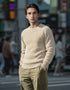 Fisherman Rib Merino Sweater | Camel