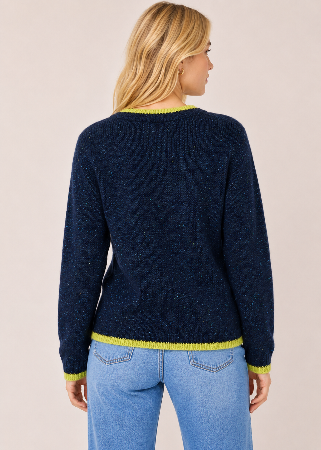 Slaney Crew Neck Sweater - Wool Cashmere Blend | Rich Navy