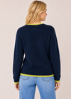 Slaney Crew Neck Sweater - Wool Cashmere Blend | Rich Navy