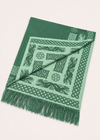 Aran 100% Wool Reversible Celtic Blanket | Sage Green - Clearance