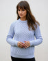 Ladies Slim-Fit Aran Sweater | Sky Blue