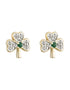 9k Gold Agate Shamrock Earrings