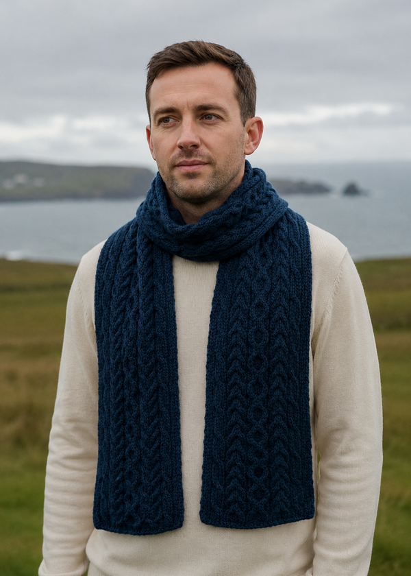 Aran Pure Wool Scarf | BlackWatch