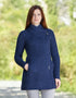 Aran Crafts Athenry Asymmetric Coat | Blue