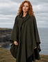 Cape mi-longue Jimmy Hourihan | Tweed vert Donegal (sans poches)