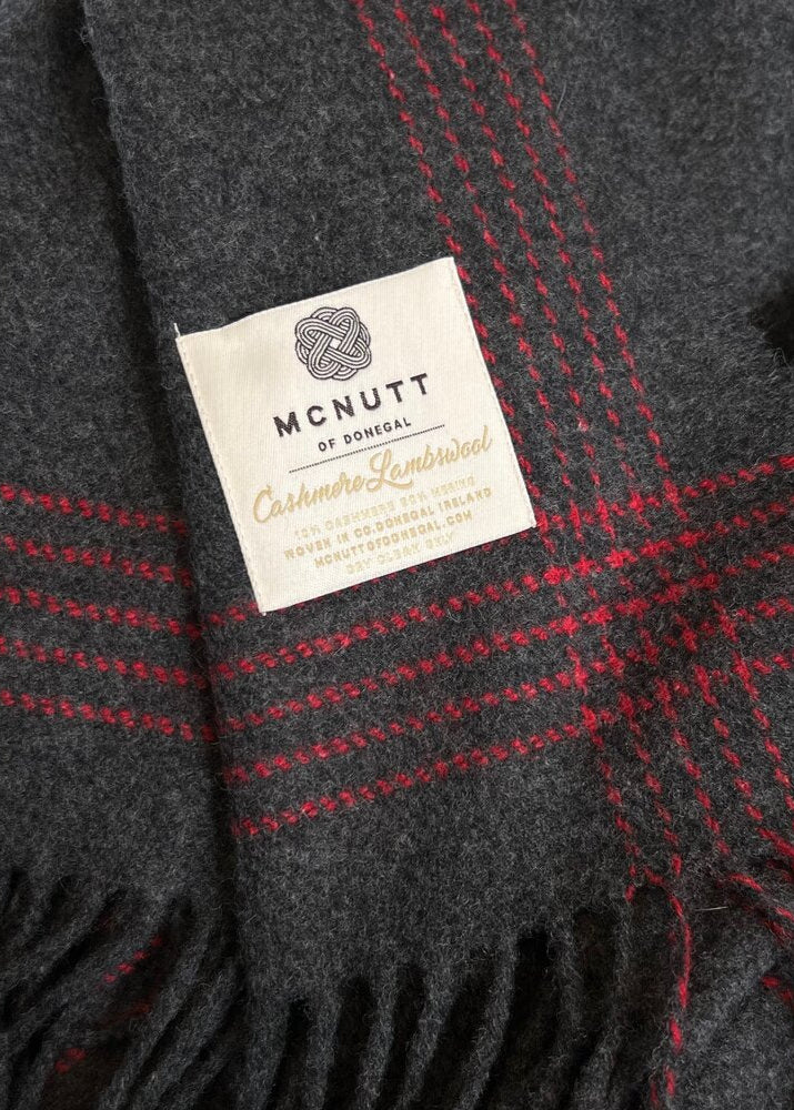 McNutt Cashmere Merino Throw Charcoal Paradise