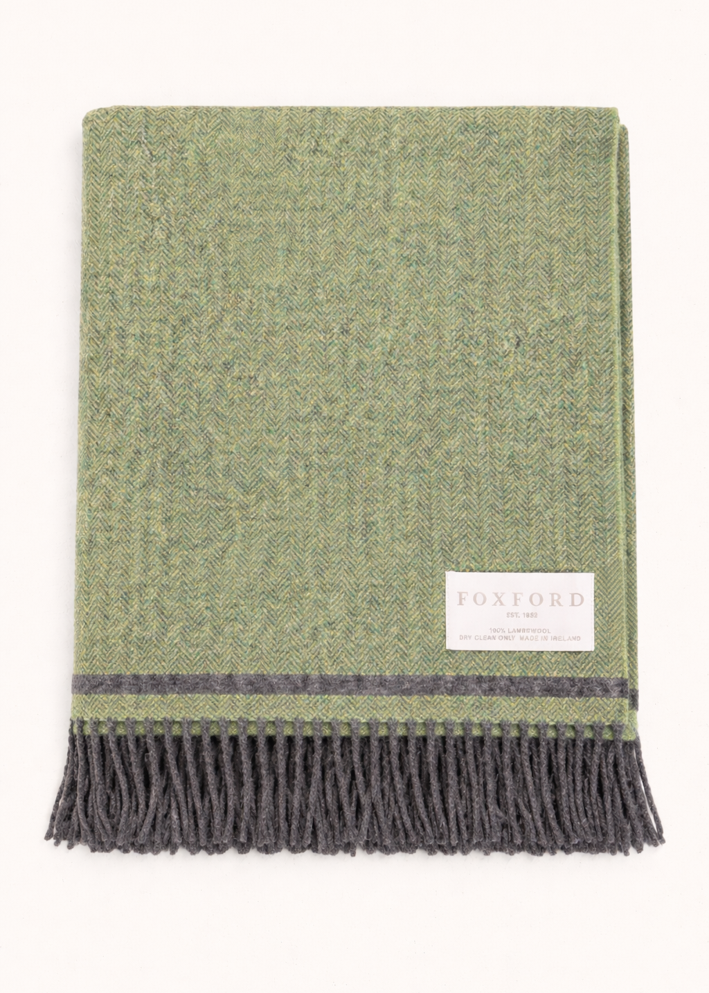 Foxford Lambswool Throw | Eoghan - Leaf Charcoal