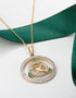 14k White Yellow Gold Diamond Emerald Celtic Pendant