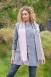 Oversized Merino Scarf | Baby Pink Glencheck