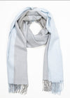 Oversized Merino Scarf | Baby Blue Glencheck