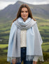 Oversized Merino Scarf | Baby Blue Glencheck