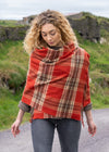 Oversized Merino Scarf | Rust Brown Beige Plaid