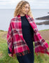 Oversized Merino Scarf | Pink Purple Plaid