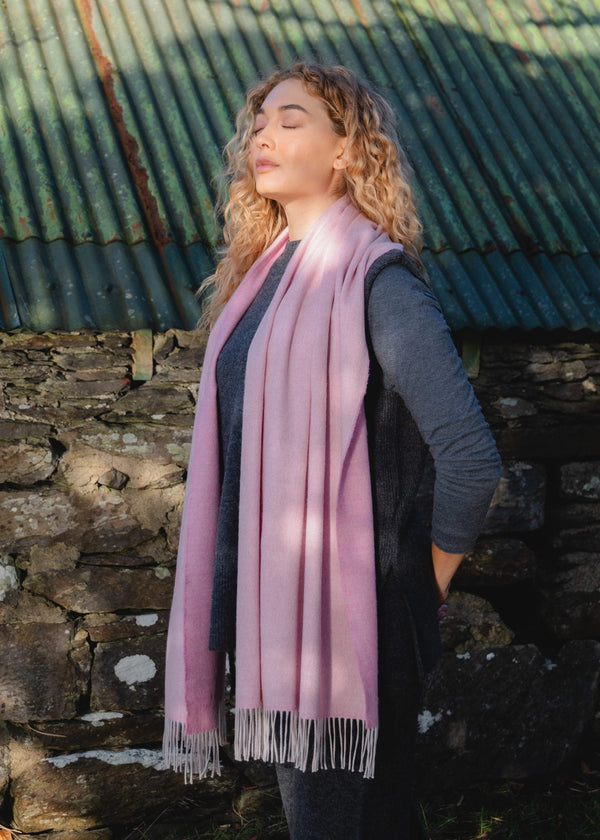 Oversized Merino Scarf | Candy Pink Oyster