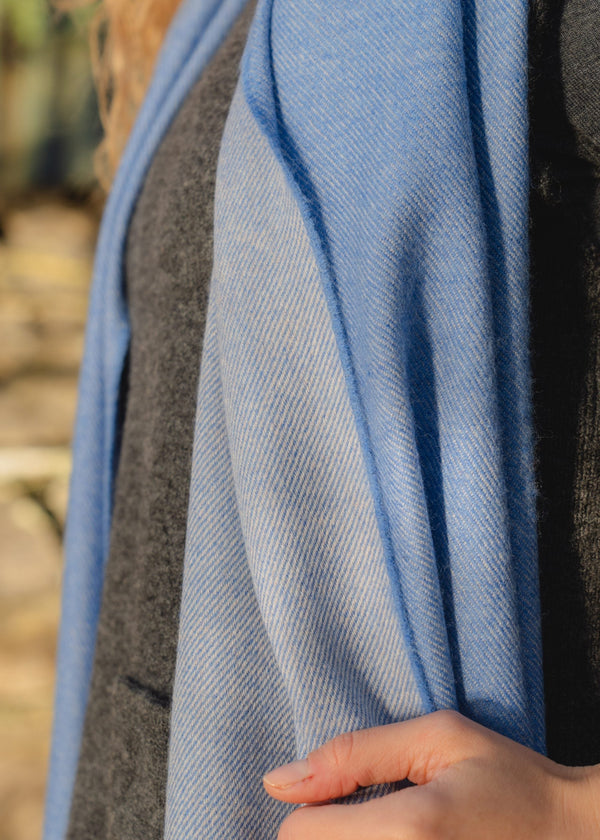 Oversized Merino Scarf | Blue Oyster