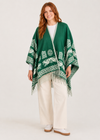 Aran 100% Wool Reversible Celtic Shawl | Sage Green - Clearance