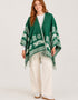 Aran 100% Wool Reversible Celtic Shawl | Sage Green - Clearance