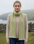 Mucros Aran Scarf | Merino Wool Alpaca Scarf | Lime Mix