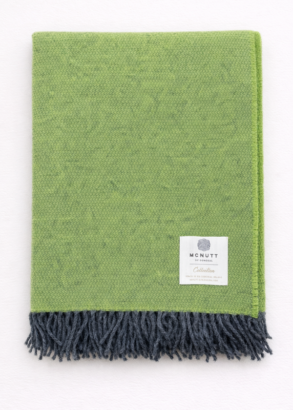 McNutt Reversible Pure Wool Blanket | Meadow Green