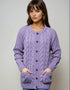 Merino Lumber Aran Cardigan | Lavender