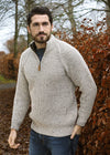 Men's Aran Fisherman's 1/2 Zip Sweater | Oatmeal