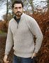 Men's Aran Fisherman's 1/2 Zip Sweater | Oatmeal