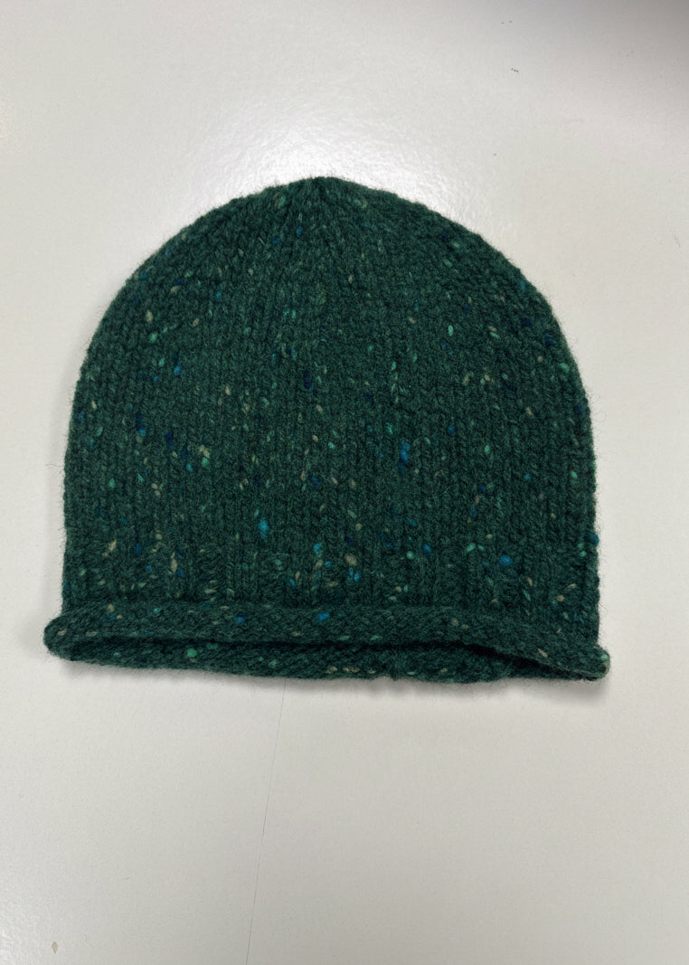 Chapeau en laine mouchetée Donegal - Vert prairie