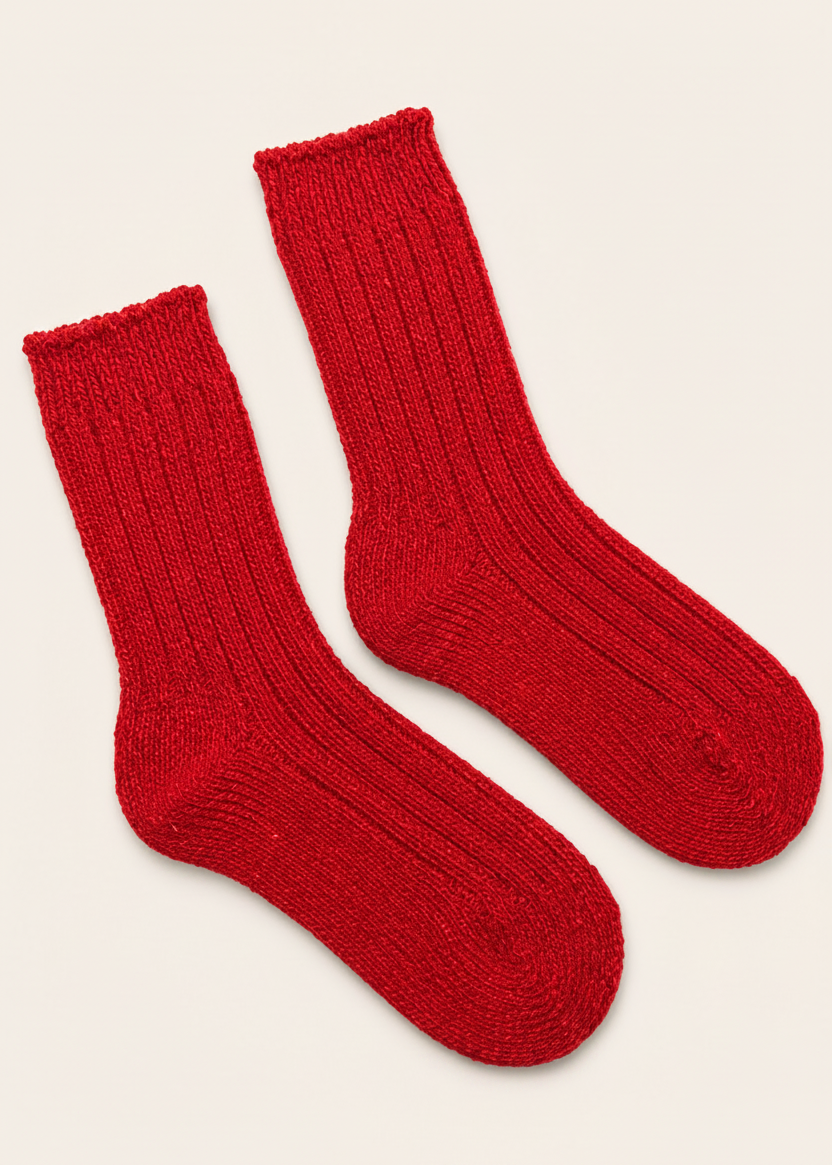 Luxury Irish Wool Blend Socks | Red