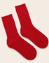 Dreifarbige Socken aus 100 % Merinowolle | Burgunderrot