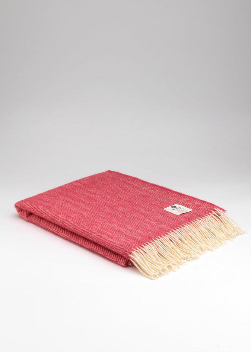 McNutt Herringbone Throw | Aurora Pink