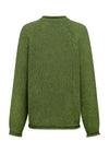 Ladies Roll Neck Fisherman Sweater | Green