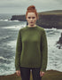 Ladies Roll Neck Fisherman Sweater | Green