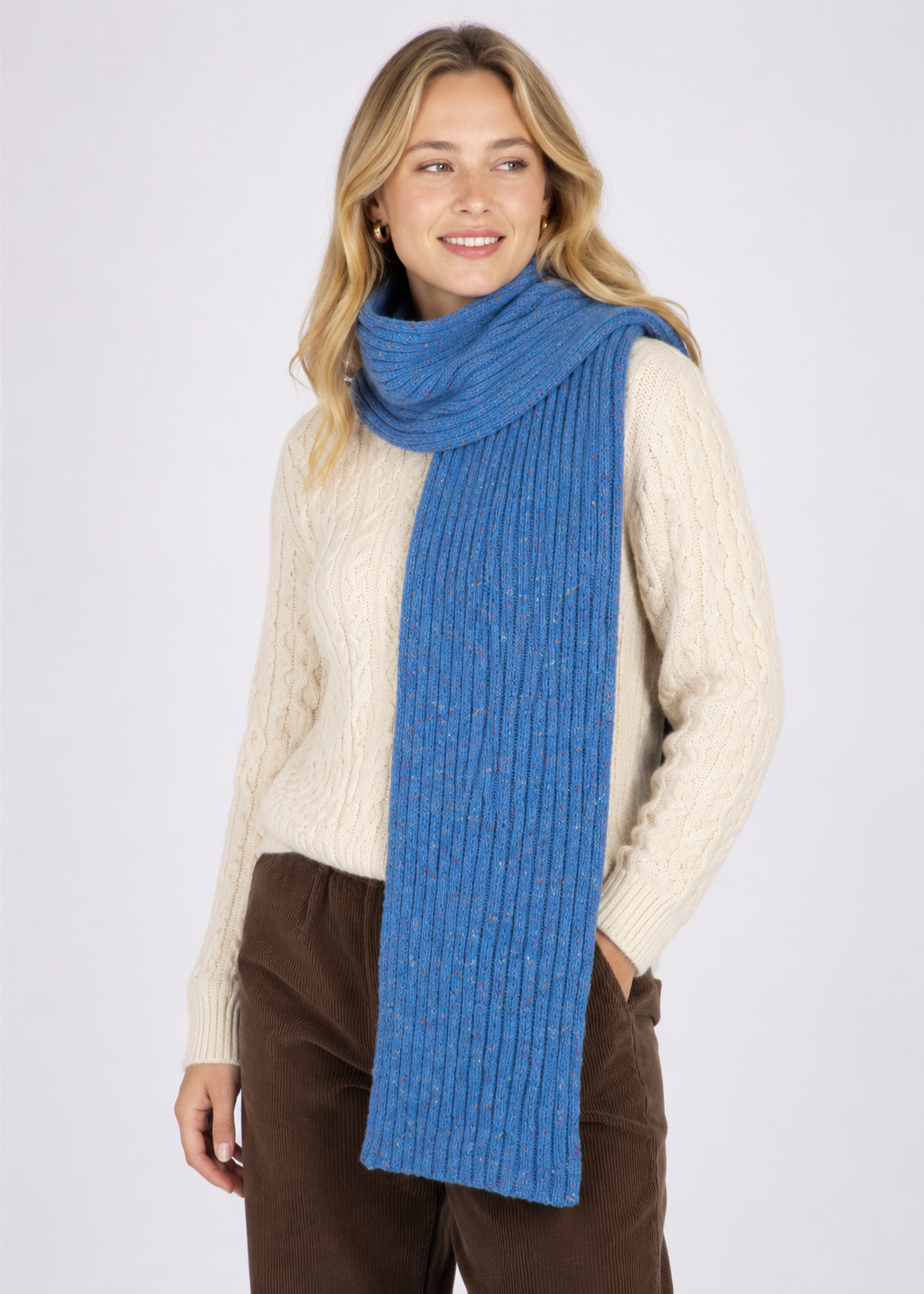 Luxe Ribbed Cashmere Merino Scarf | Marina