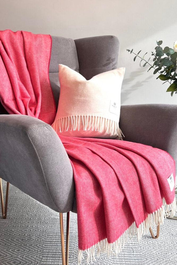 McNutt Herringbone Blanket | Red & Cream