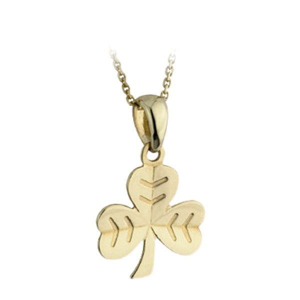 9k Gold Shamrock Necklace