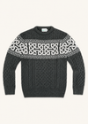 Aran Celtic Design Cable Knit Sweater | Army Green