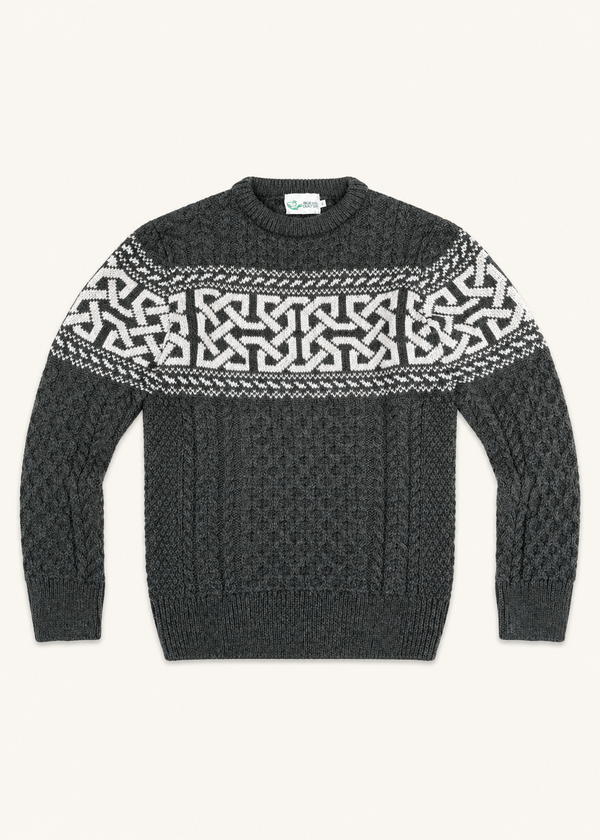 Aran Celtic Design Cable Knit Sweater | Army Green
