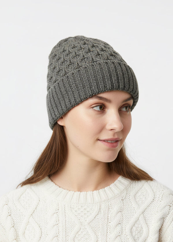 Aran Merino Wool Hat - Army Green