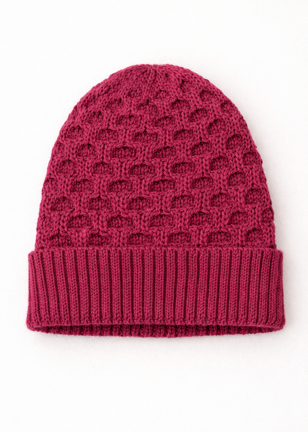 Aran Merino Wool Hat - Raspberry Marl