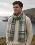 Foxford Lambswool Scarf | Turquoise & Cream Tartan