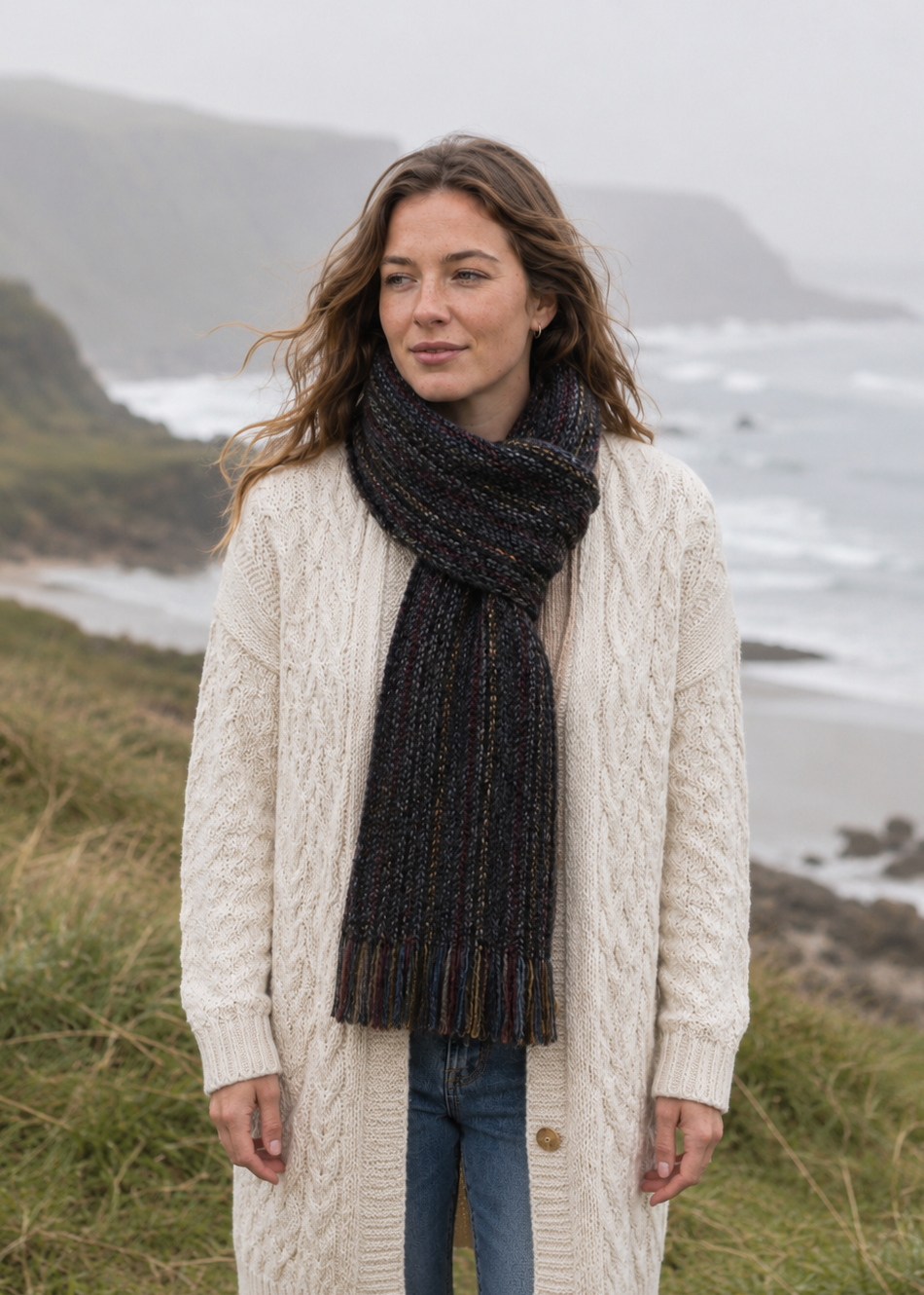 Mucros Islander Scarf | Dark Mix | Made in Ireland