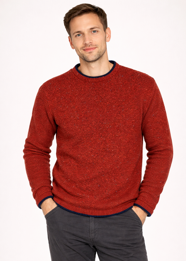 Roundstone Wool Cashmere Sweater | Copper Marl | Ireland's Eye Knitwear