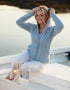 Aran Hooded Cardigan | Sky Blue