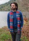 John Hanly Merino Scarf | Wine Blue Sky