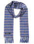 Irish Cashmere Wool Scarf | Blue Beige Check