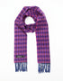 Irish Cashmere Wool Scarf | Blue Salmon Purple Check