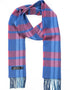 Irish Cashmere Wool Scarf Blue Pink Plaid