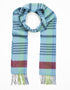 Irish Cashmere Wool Scarf | Grey Blue Burgundy Check