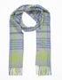 Irish Cashmere Wool Scarf | Grey Green Blue Check