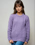 Ladies Slim-Fit Aran Sweater | Lavender